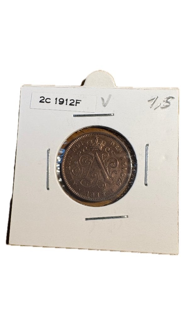 ALBERT I: 2 CENT 1912F (5), Postzegels en Munten, Munten | België, Ophalen of Verzenden