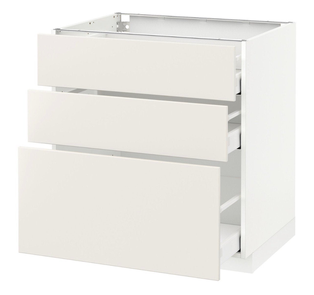 Metod/Maximera met 3 lades Wit/veddinge 80 x 60 cm, Huis en Inrichting, Kasten | Ladekasten, Ophalen, Overige materialen, 50 tot 100 cm