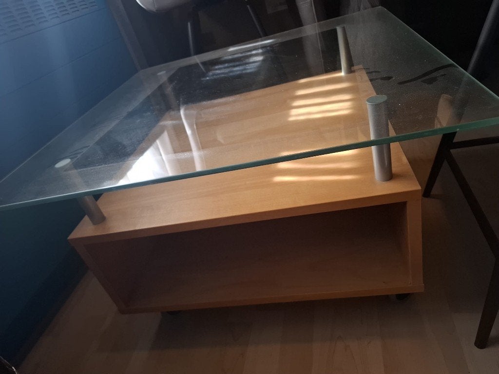 salontafel, Ophalen, Hout, Beige, Zo goed als nieuw