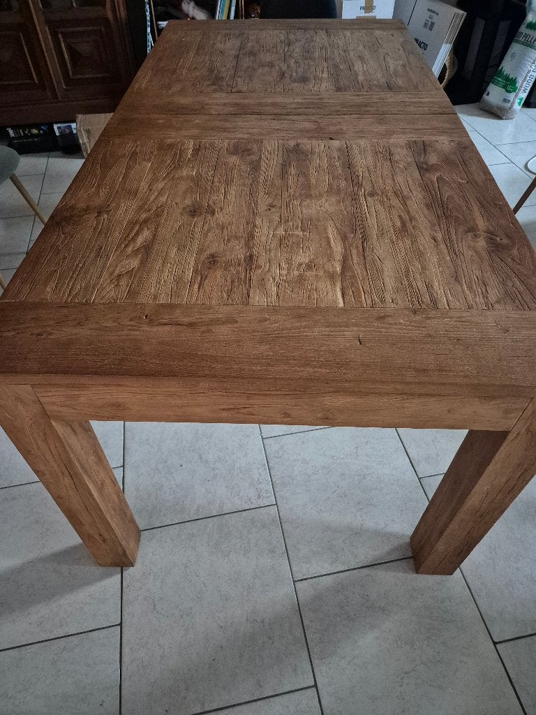 Table à rallonge en teck, Maison & Meubles, Teck, Enlèvement, Utilisé, 50 à 100 cm