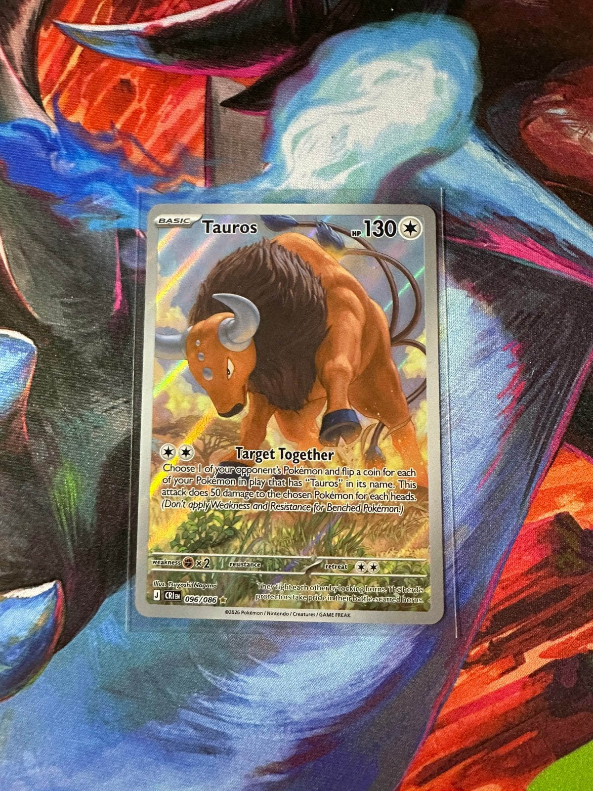 Pokémon Tauros Holo Rare 096/086 – Near Mint, Ophalen of Verzenden, Zo goed als nieuw, Meerdere kaarten
