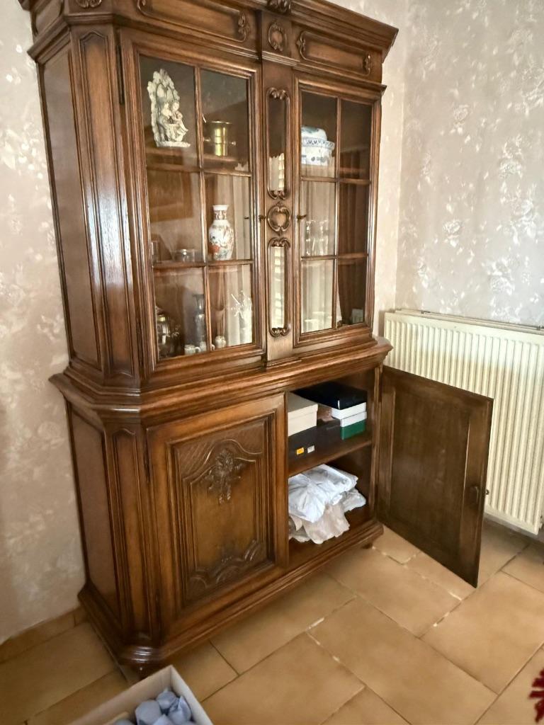 Vitrine / buffet en bois style classique – meuble deux corps, Antiek en Kunst, Antiek | Meubels | Kasten, Ophalen