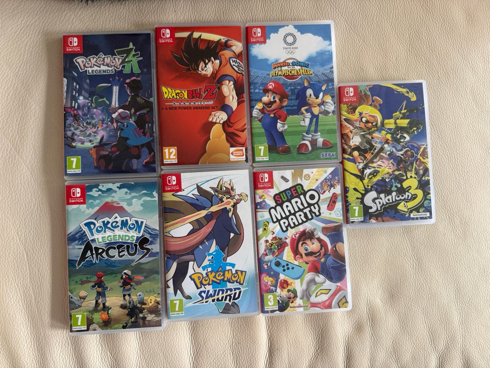 6 Nintendo Switch games Pokémon, Mario, Splatoon,Dragon Ball, Consoles de jeu & Jeux vidéo, Enlèvement, Comme neuf