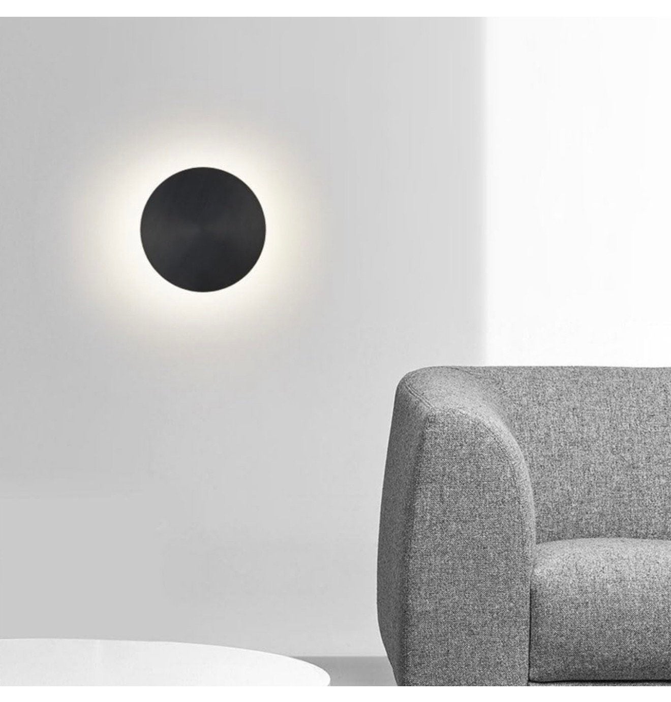 Creatieve Wandlamp wand-lamp LED zwart cirkel rond 30 cm, Ophalen of Verzenden, Nieuw, Led-lamp