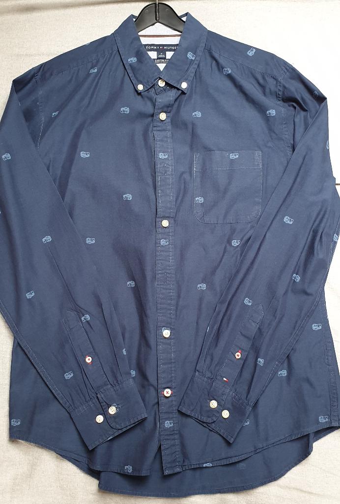 hemd lange mouwen - Tommy Hilfiger - blauw - M, Kleding | Heren, Blauw, Tommy hilfiger, Gedragen, Halswijdte 39/40 (M)