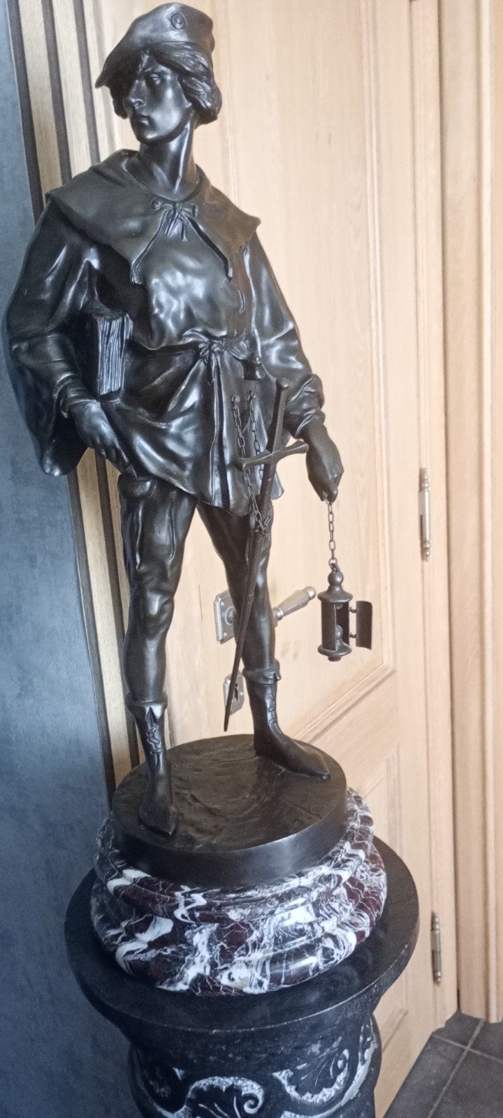 Bronzen beeld hoogte 70 CM, Antiek en Kunst, Ophalen