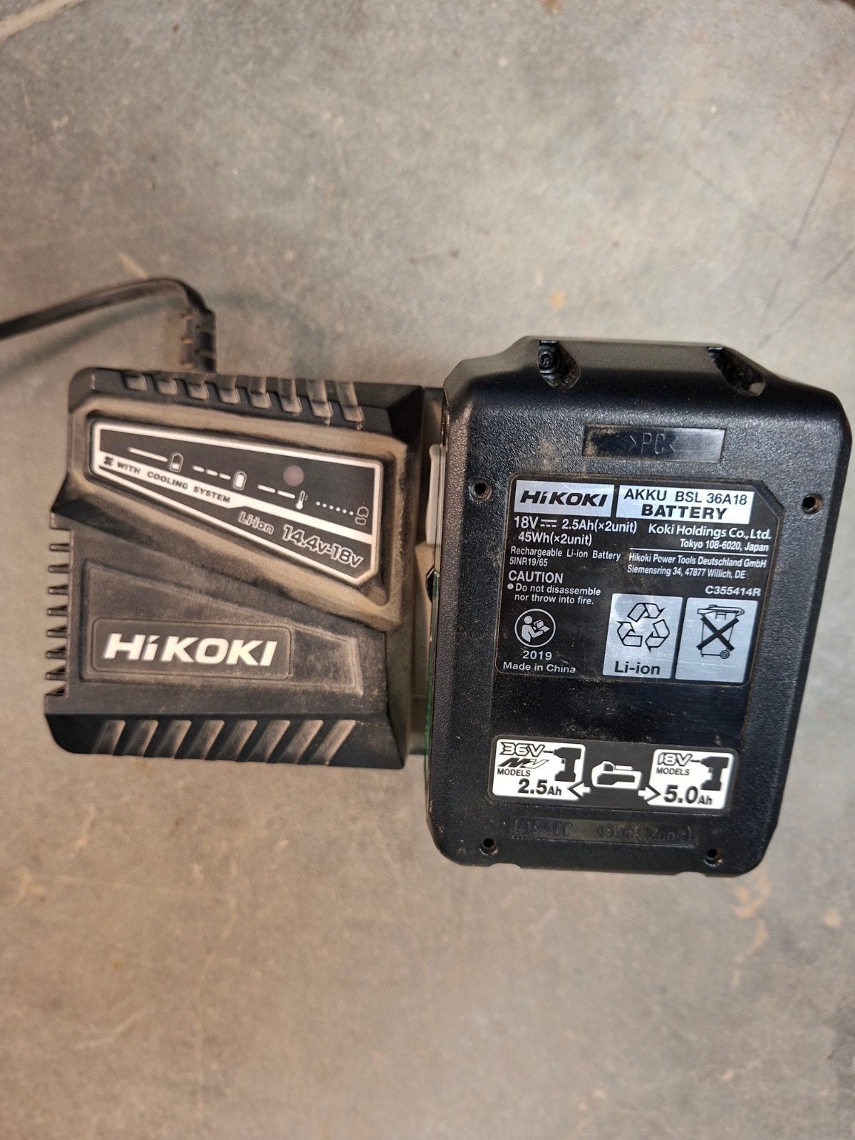 batterie neuve hikoki36,v/18v+chargeur 18v, Enlèvement, Neuf
