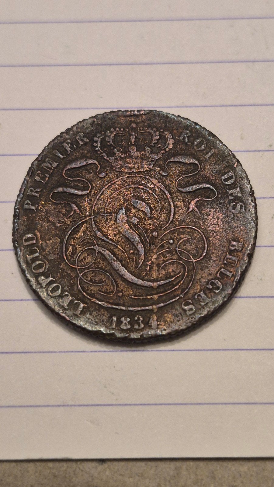 5 centiem koper leopold 1 van 1834 Frans, Timbres & Monnaies, Monnaies | Belgique, Enlèvement ou Envoi, Autre, Monnaie en vrac