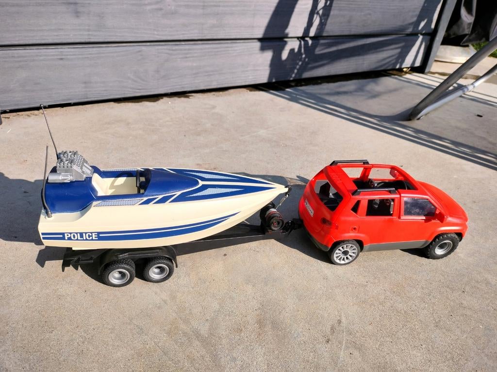 Auto met boot en aanhangwagen, Kinderen en Baby's, Speelgoed | Playmobil, Ophalen