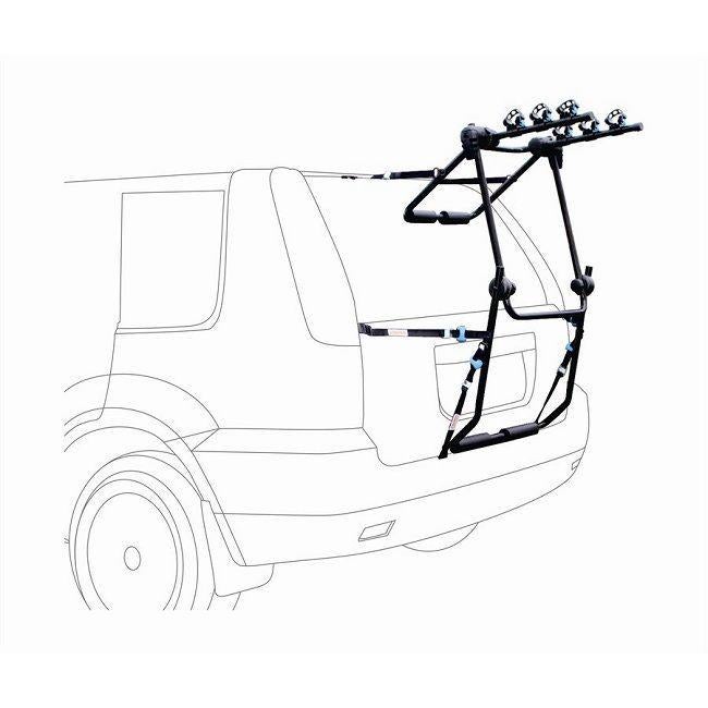 Fietsrek voor 3 fietsen, gebruik zonder trekhaak, 3 fietsen of meer, Elektrische fiets, Zo goed als nieuw, Achterklepdrager