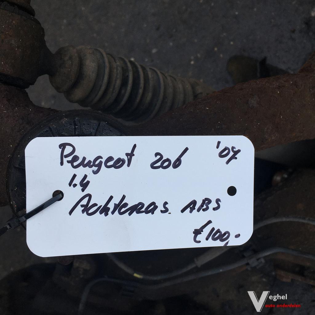 Peugeot 206 1.4  2007    Achteras met abs, Auto-onderdelen, Ophalen, Gebruikt, -, -