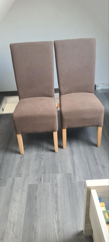 Bekleden eetkamerstoelen 4 stuk, Huis en Inrichting, Stoelen, Ophalen, Bruin, Zo goed als nieuw, Vier