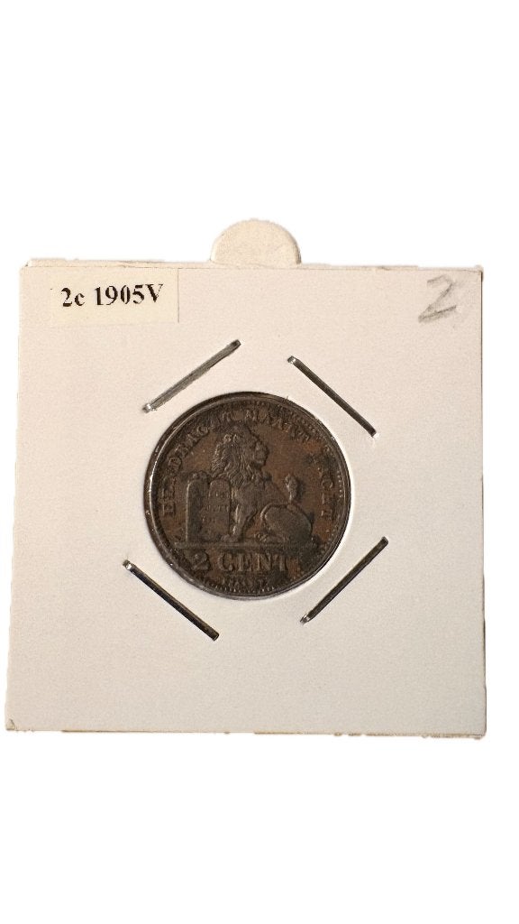 LEOPOLD II: 2 cent 1905V (3), Ophalen of Verzenden