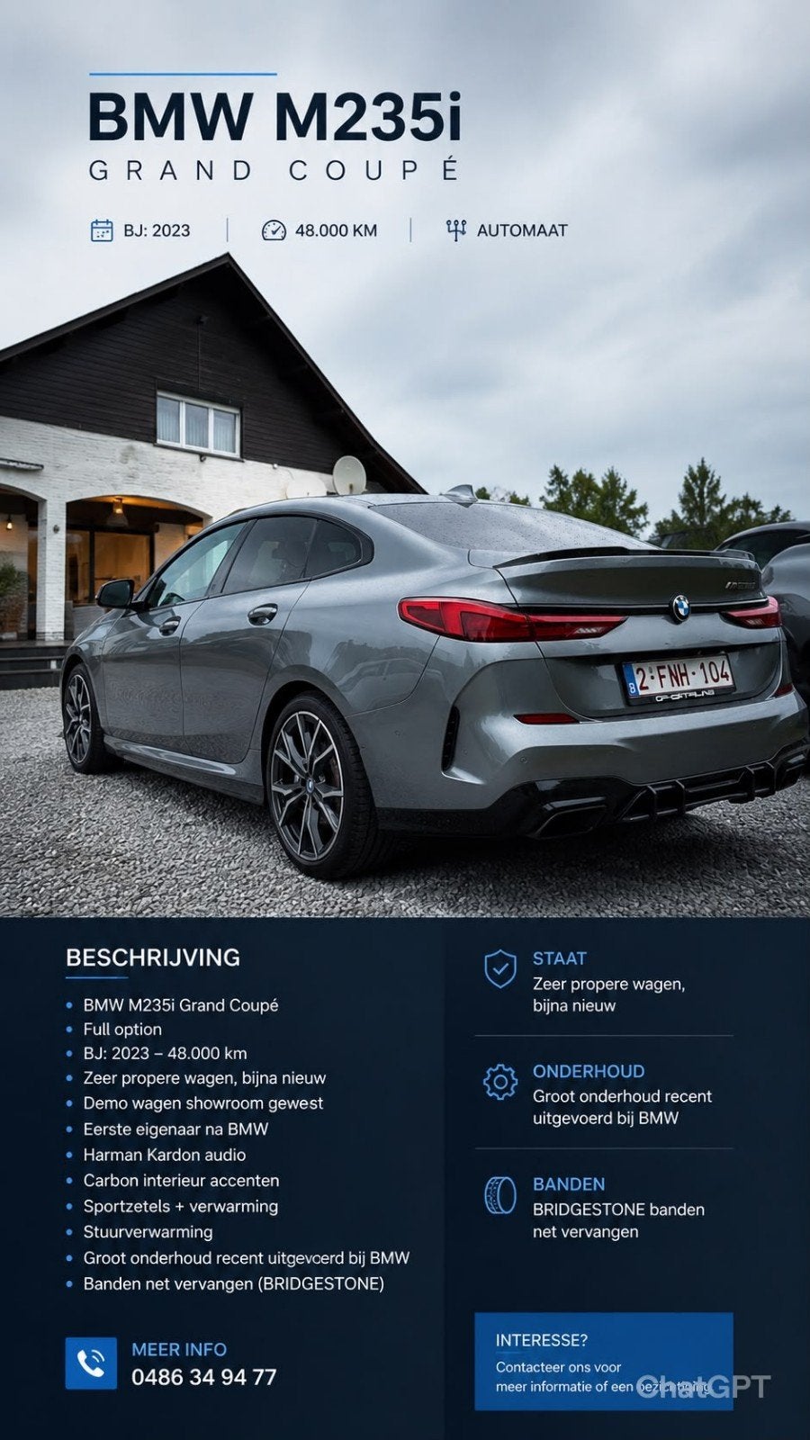 BMW M235I  GRAND COUPE, Autos, BMW, Particulier, Enlèvement ou Envoi