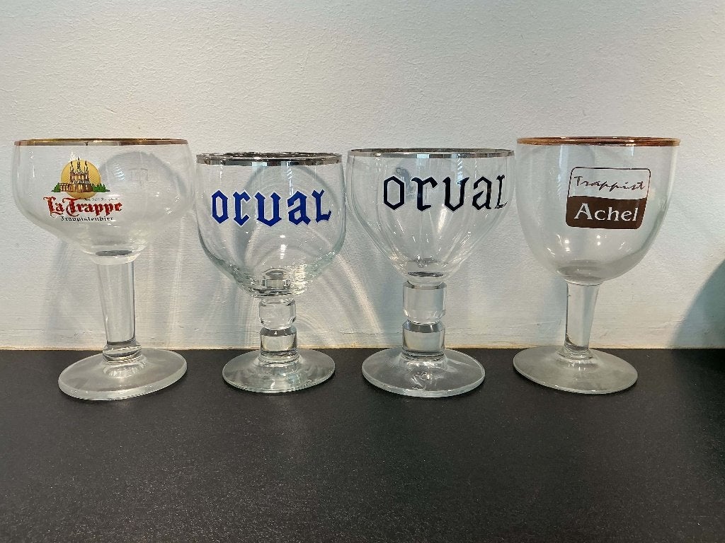 Lot de 4 verres trappistes, Collections, Enlèvement, Comme neuf, Verre ou Verres, La Trappe