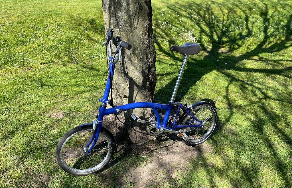 Blauwe Brompton vouwfiets - M3L, Ophalen, Brompton