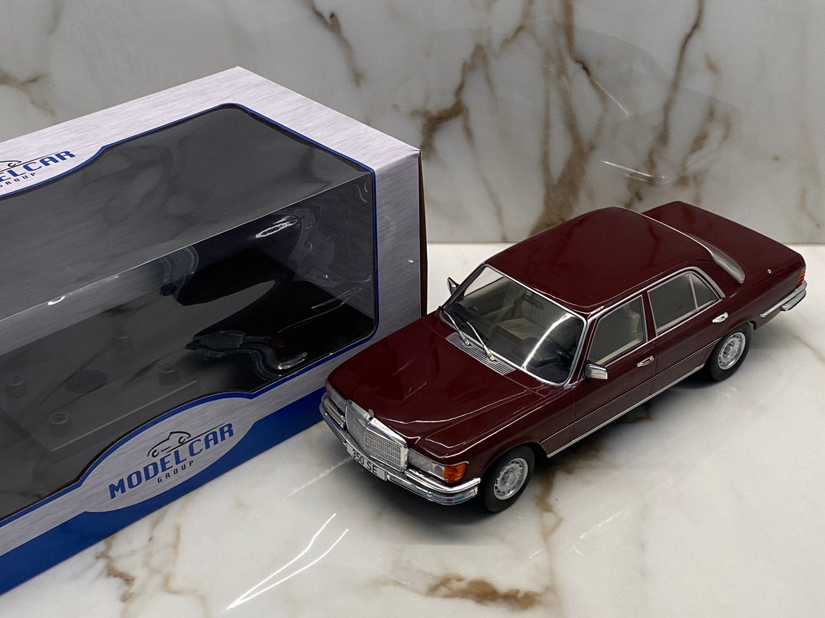 ModelCarGroup (MCG) Mercedes-Benz 350 SE - W116 - 1:18, Ophalen of Verzenden, Zo goed als nieuw, Auto