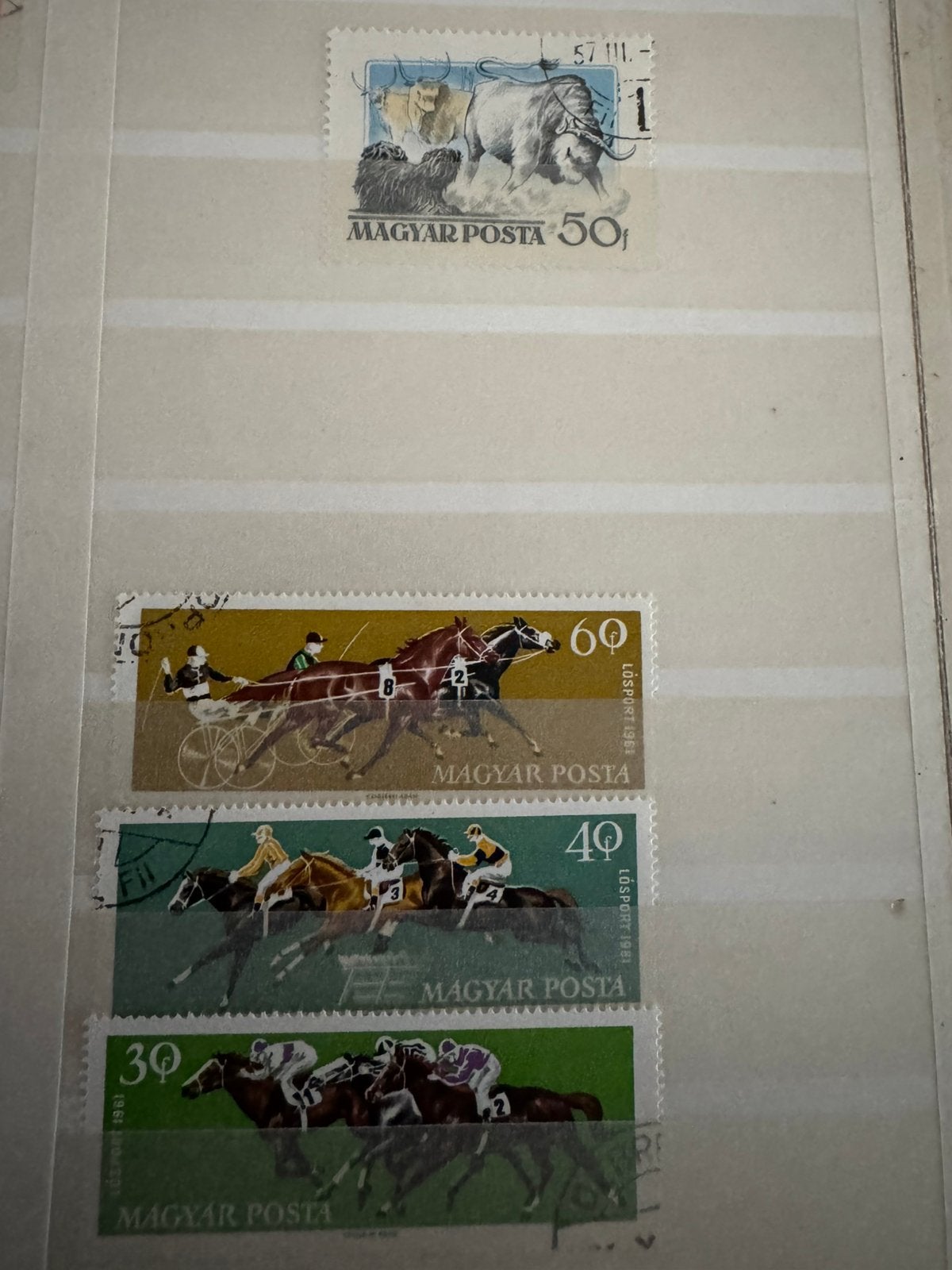 Postzegels paarden/runderen Hongarije, Postzegels en Munten, Ophalen of Verzenden, Gestempeld