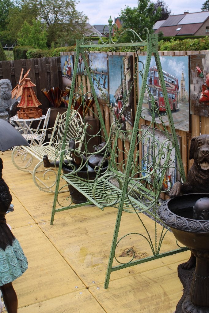 tuinbank, smeedijzeren schommel in kleur, Tuin en Terras, Ophalen, Nieuw