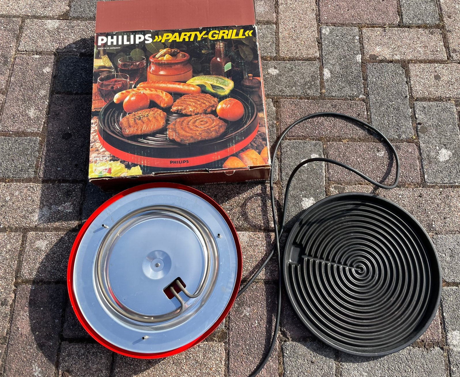 Vintage party grill 1 x gebruikt Philips, Tuin en Terras, Ophalen, Zo goed als nieuw