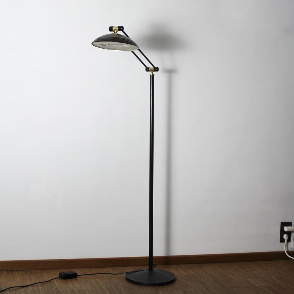Vintage Italiaanse ‘80s Vloerlamp -Microdata Milano Krinthya, Ophalen, Zo goed als nieuw, Metaal