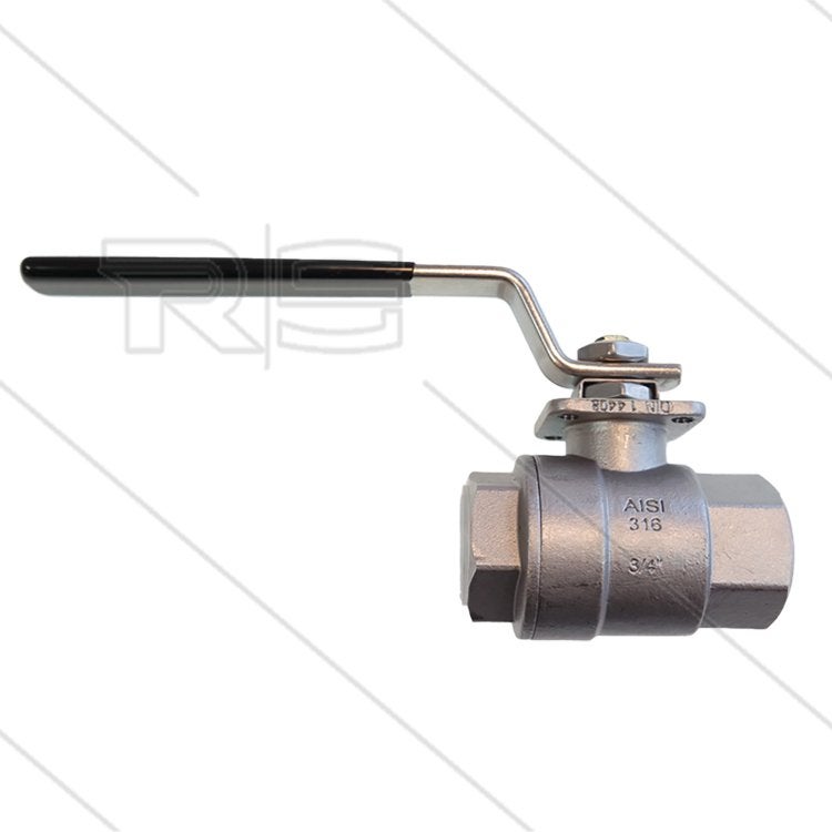 RVS316 Kogelkraan 3/4 inch 100 Bar Bi-Draad, Envoi