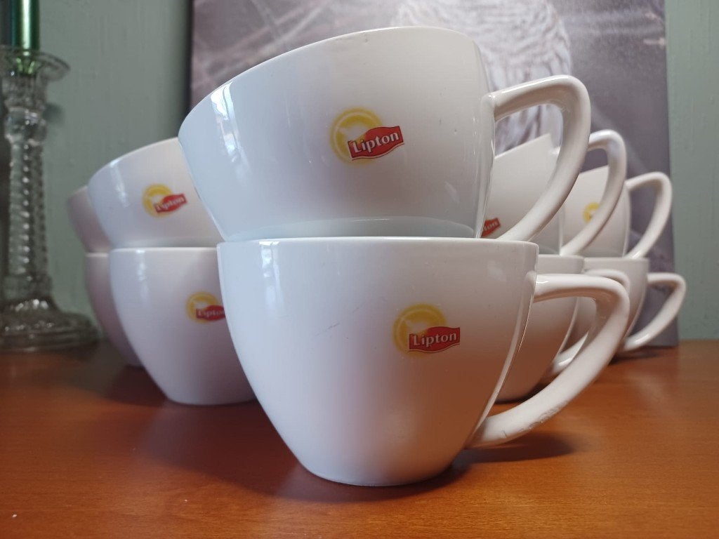 Grand ensemble de 12 sachets de thé ou de café Lipton blancs, Enlèvement ou Envoi, Neuf, Porcelaine, Tasse(s) et/ou soucoupe(s)