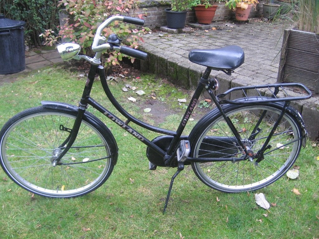 24 inch lowland kinder omafiets geen versnellingen, Enlèvement, Utilisé, Frein à rétropédalage, 24 pouces