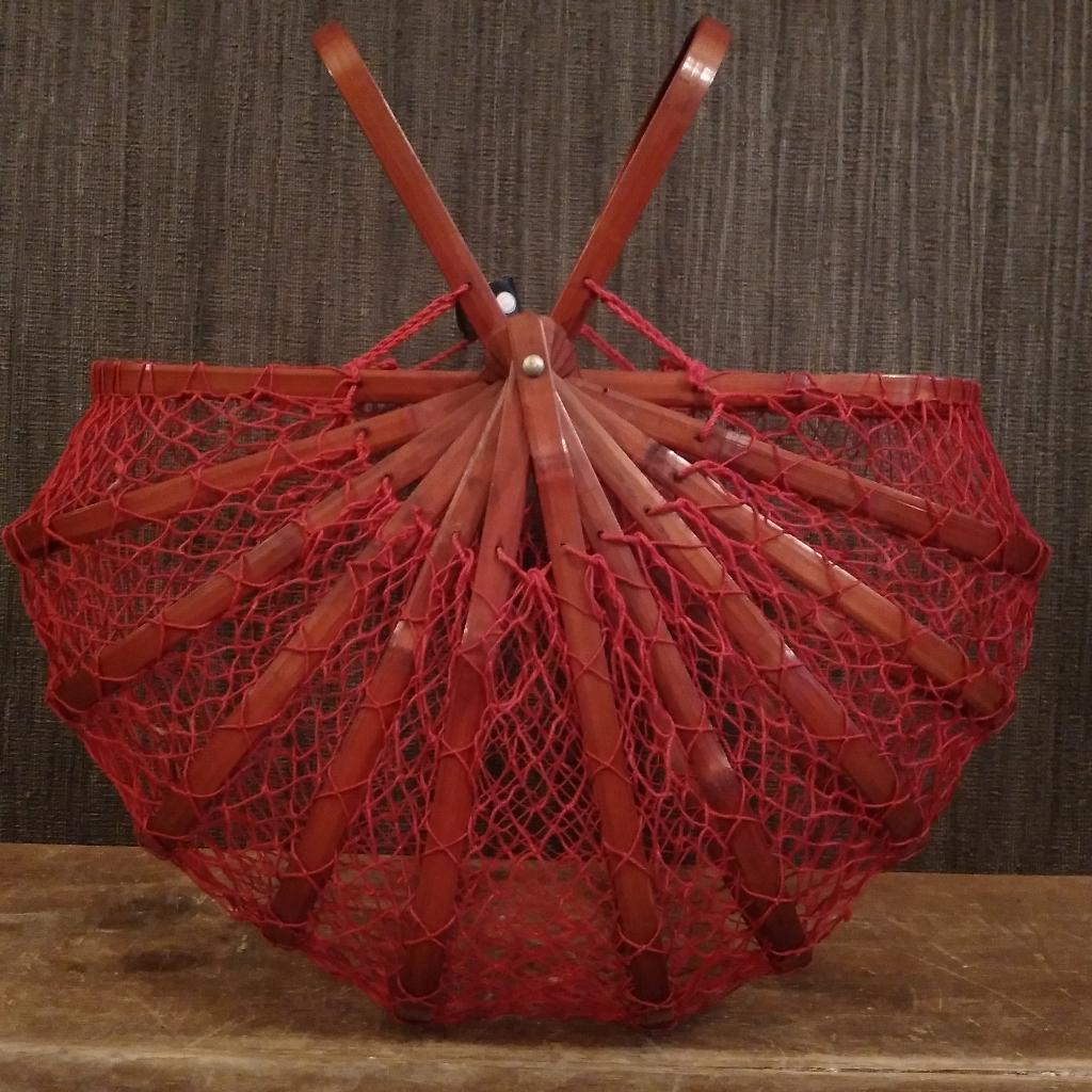 Sac à provisions pliable vintage, Antiquités & Art, Curiosités & Brocante, Envoi