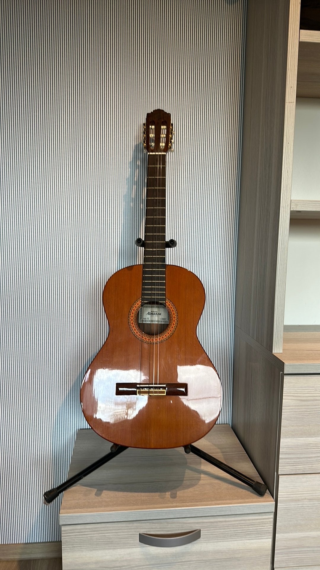 Gitaar almansa 435 met staander en draagzak, Enlèvement, Comme neuf