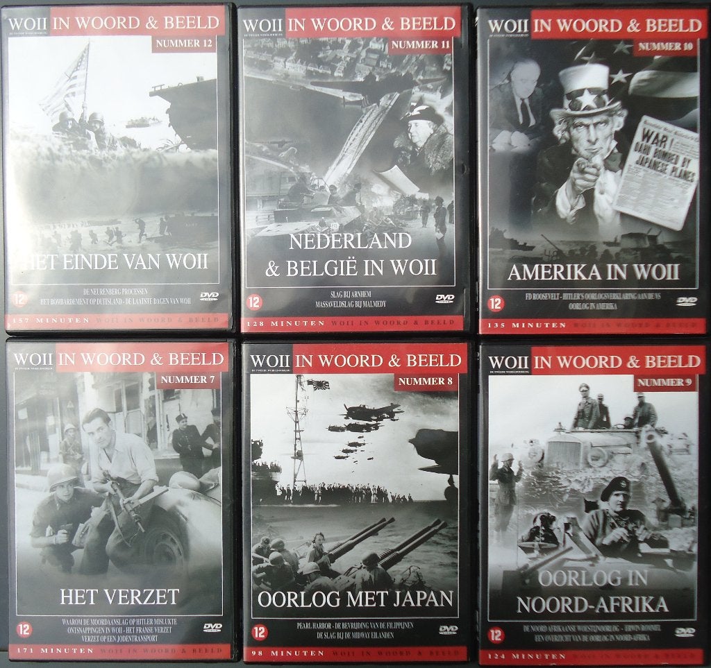 12- delige, dvd reeks- WOII in woord en beeld, Enlèvement ou Envoi, Anglais, Guerre ou Policier, Néerlandais