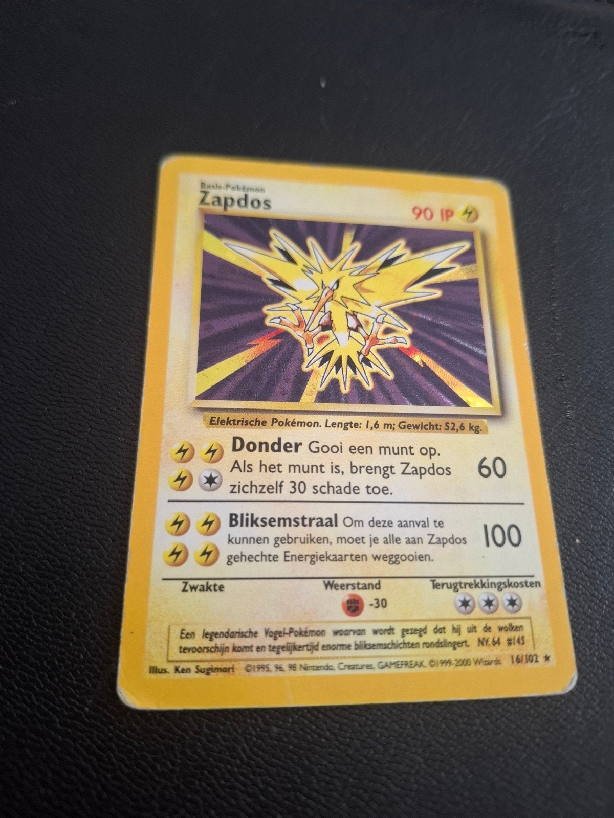 Carte holographique Pokémon Zapdos (d'occasion), Enlèvement ou Envoi