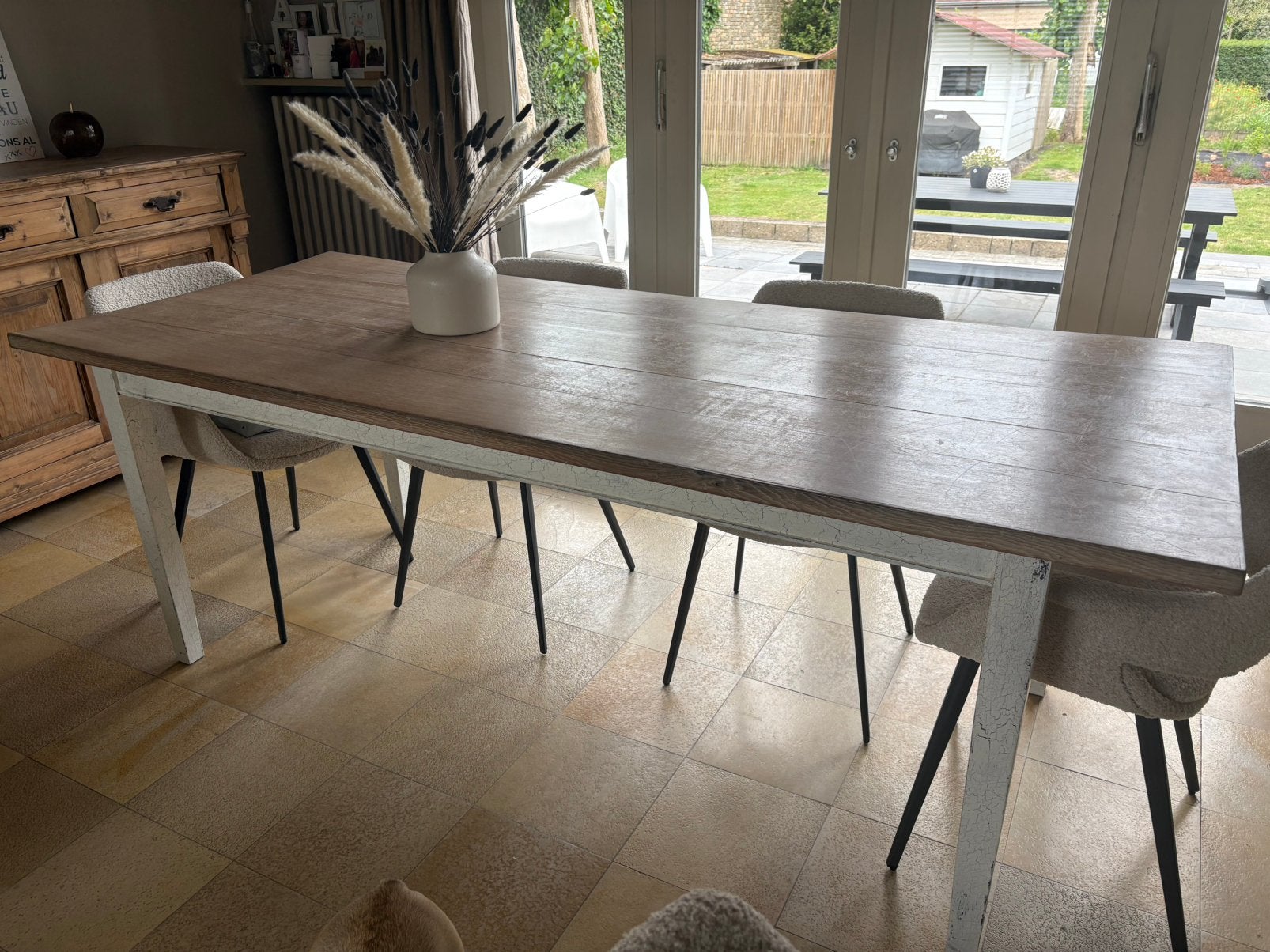 Hand gemaakte tafel, Maison & Meubles, Tables | Tables à manger, Enlèvement, Utilisé, 50 à 100 cm, Rectangulaire