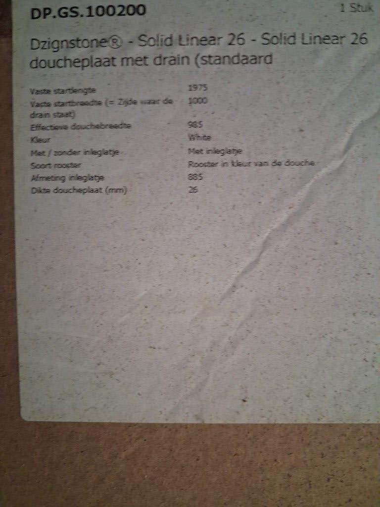 Douchebak 1000 x 1975 Dzignstone, Doe-het-zelf en Bouw, Ophalen of Verzenden