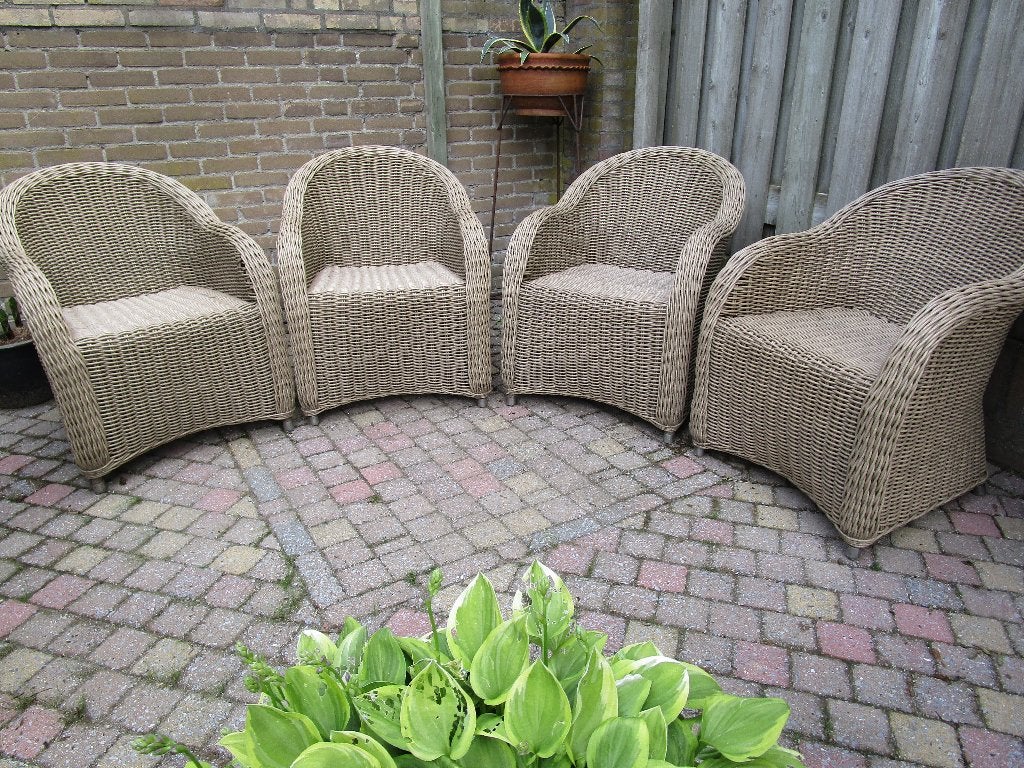 Tuinstoelen wicker - model Chester - 4x, Tuin en Terras, Ophalen, Zo goed als nieuw, Wicker