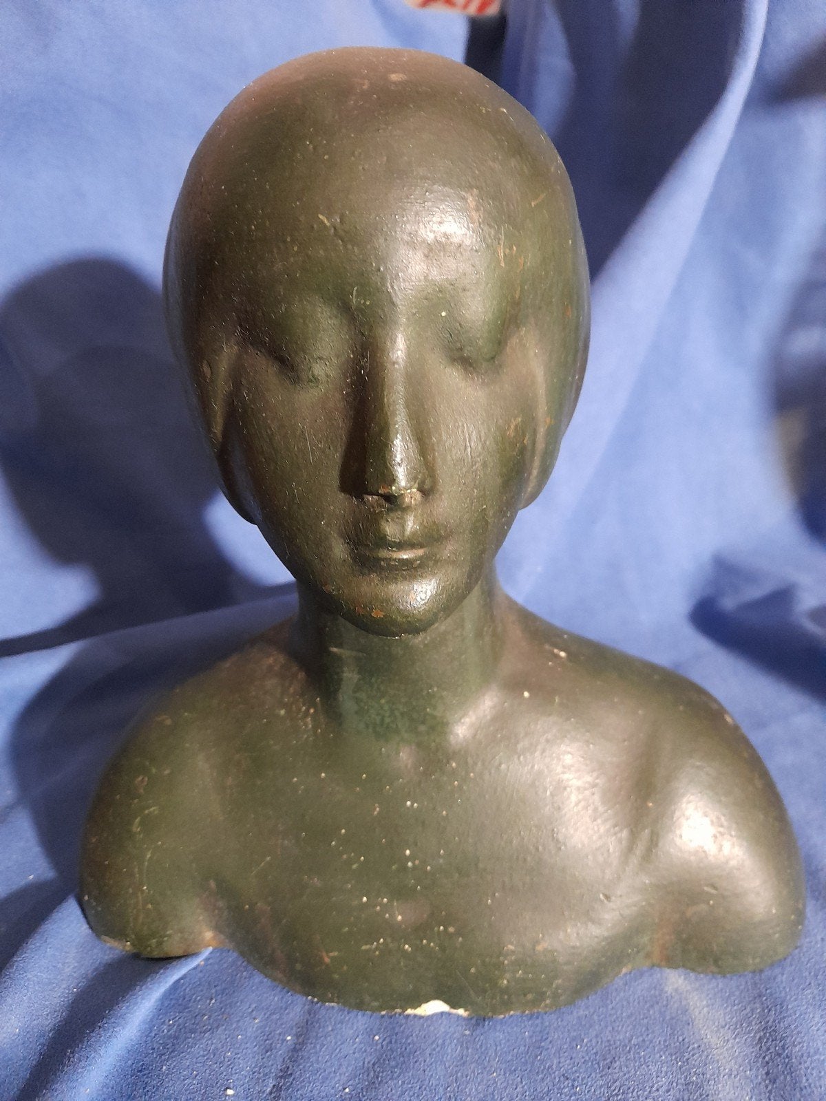 Buste van jonge vrouw, Art deco, Gips, Buste, Ophalen of Verzenden