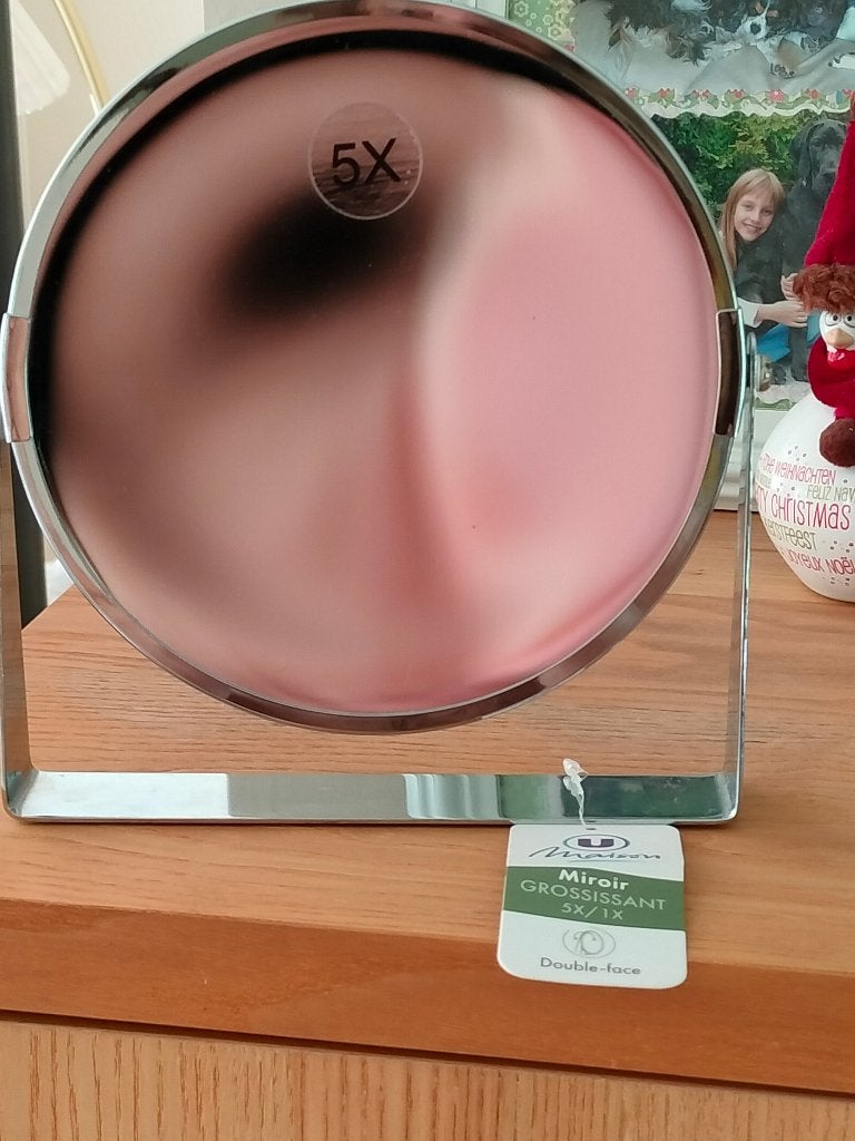 Miroir + miroir grossissant 5x, Gehele gezicht, Ophalen of Verzenden, Zo goed als nieuw, Accessoires
