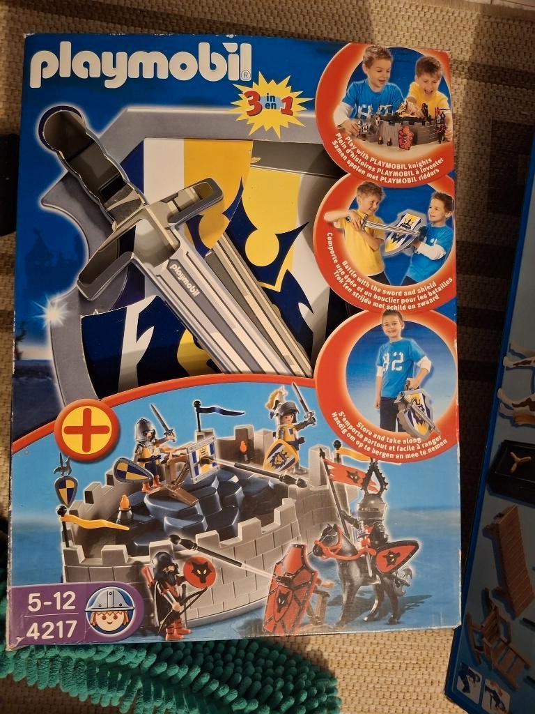 ridders playmobil in handige reiskoffer, Kinderen en Baby's, Ophalen of Verzenden, Zo goed als nieuw, Complete set