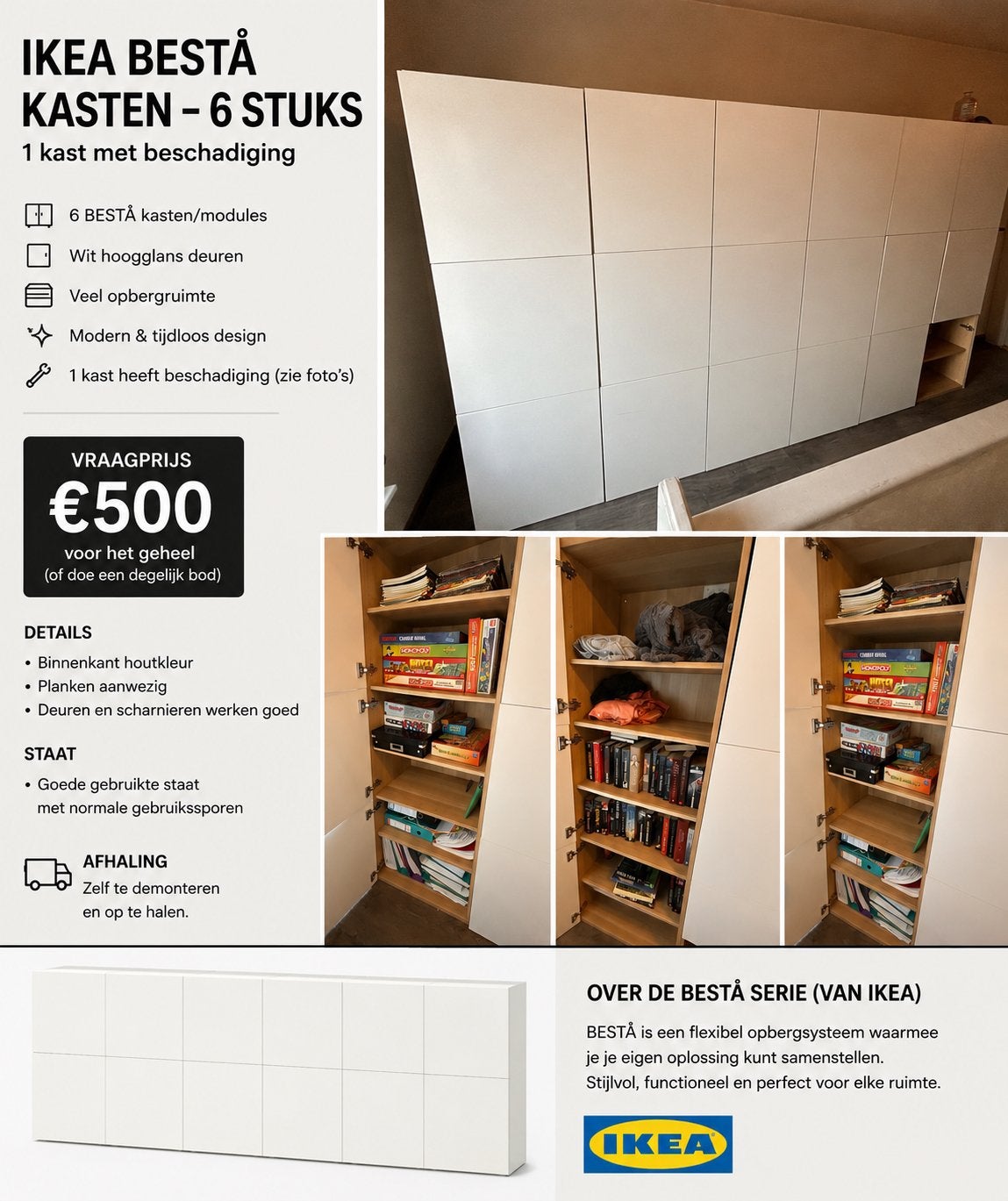 Besta kasten zes stuks, Huis en Inrichting, Ophalen, Zo goed als nieuw