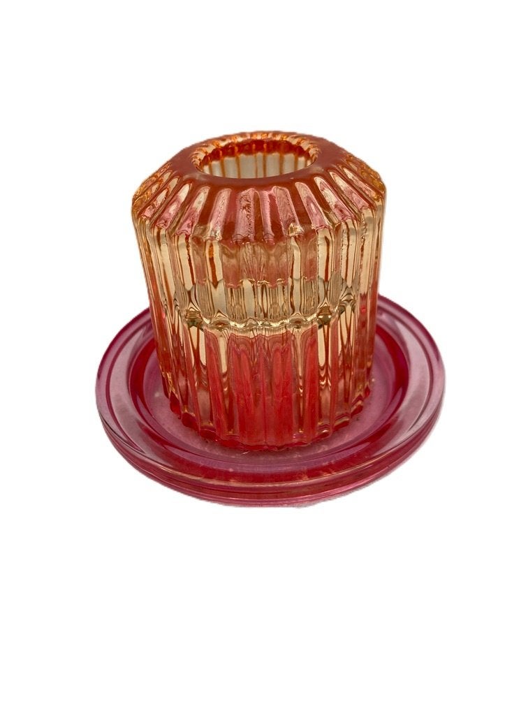 Kandelaar Fuchsia oranje voor dinerkaars 7 cm NIEUW, Neuf, Enlèvement ou Envoi, Autres marques, 7 cm
