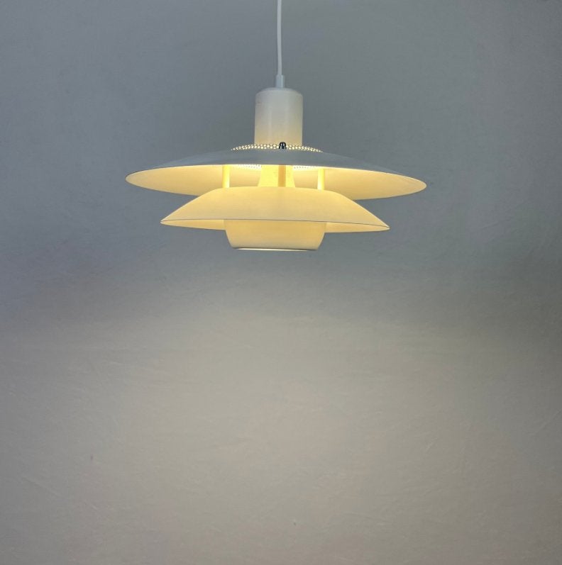 Zeldzame vintage Deense Schalenlamp – Jeka Belysning, Huis en Inrichting, Gebruikt, Metaal, Deens design, vintage, space age, mid century modern