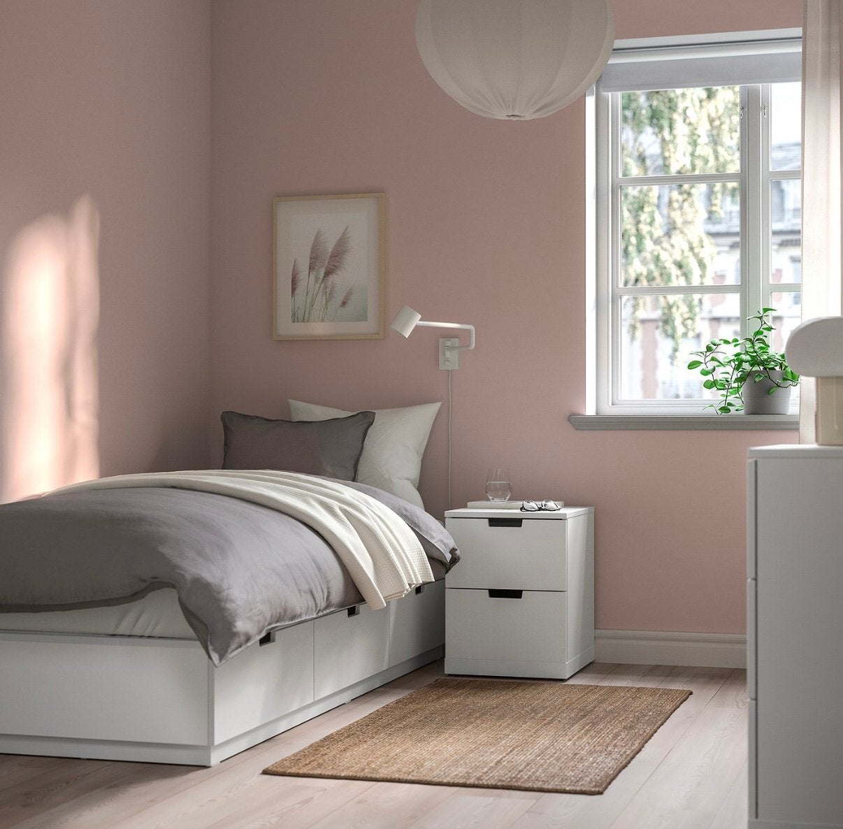 Bedframe met opberglades, wit, 90x200 cm, Ophalen, Strak, Gebruikt, 90 cm