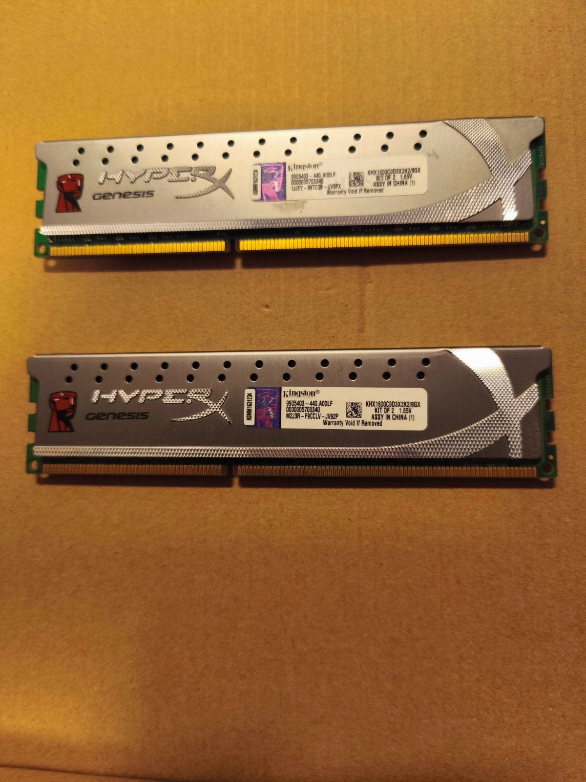 8gb kingston hyper x ddr3 1600mhz set, Computers en Software, Ophalen, 8 GB, DDR3, Zo goed als nieuw