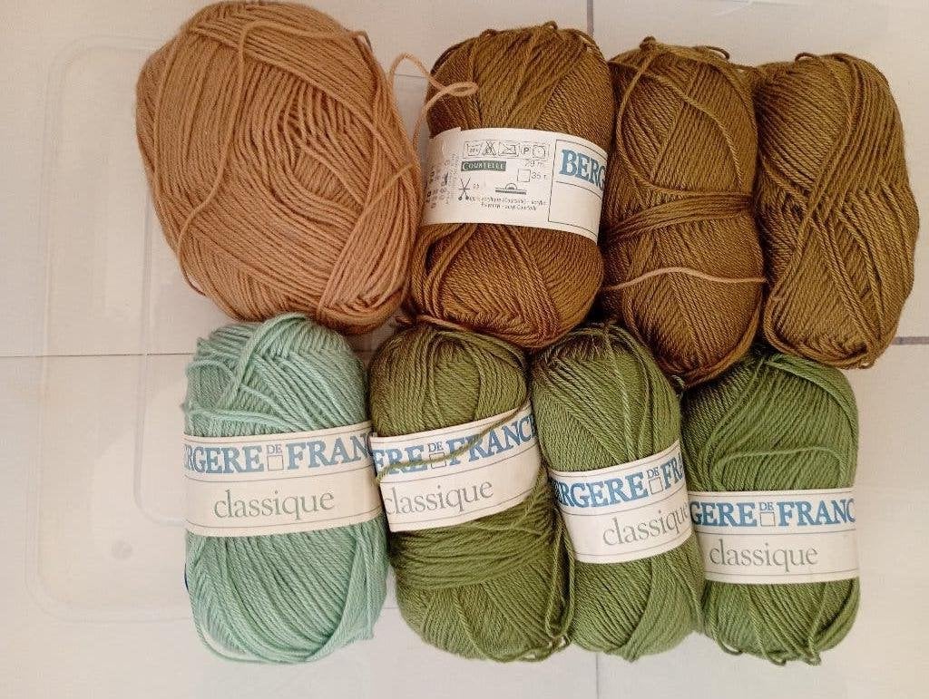 8x Bergère de France classic bruin/groen/blauw, Ophalen of Verzenden, Nieuw, Breien of Haken, Wol of Garen