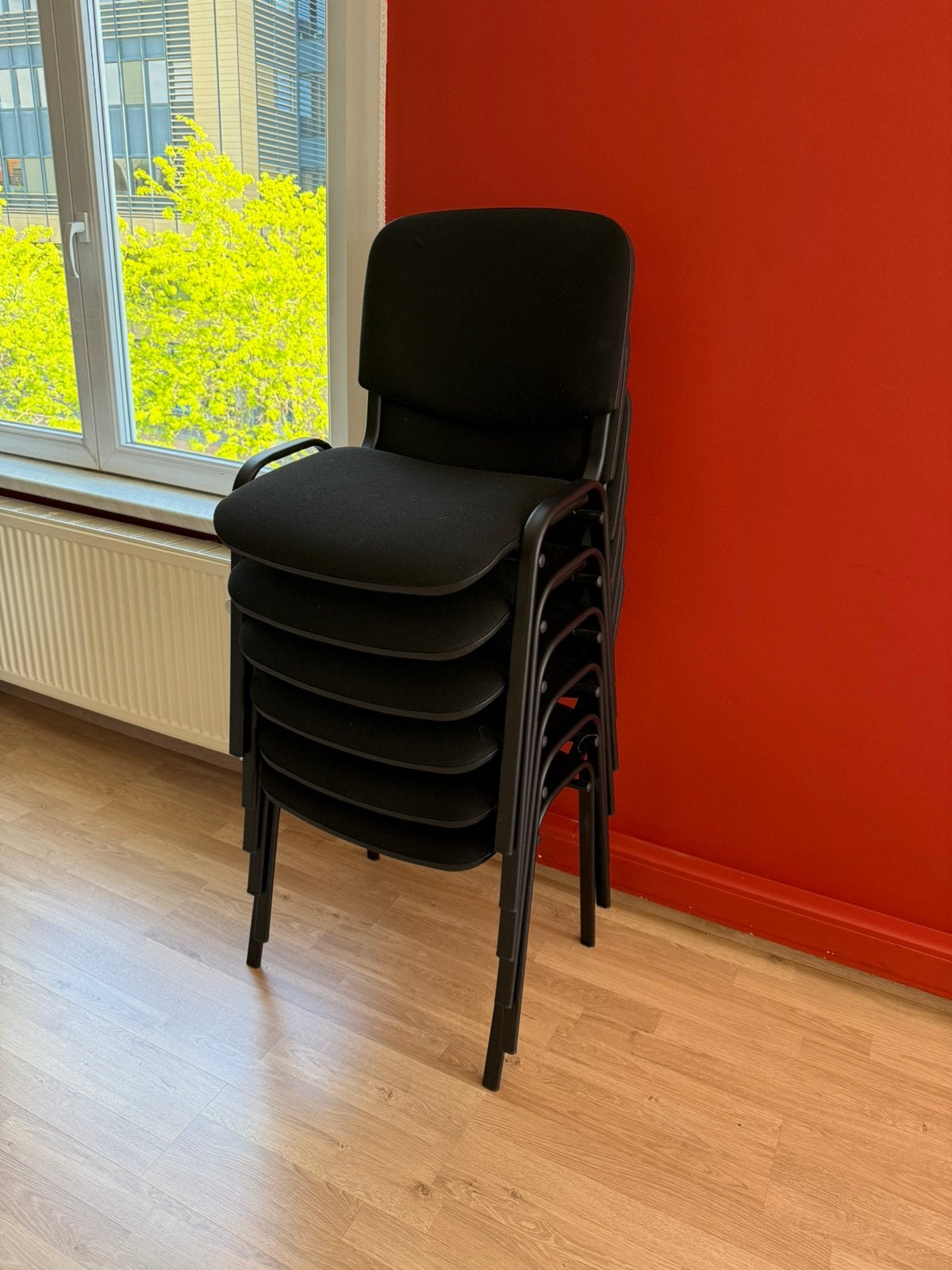Conferentiestoelen, zwarte stof, Huis en Inrichting, Stoelen, Ophalen, Conferentie, Zwart, Zo goed als nieuw