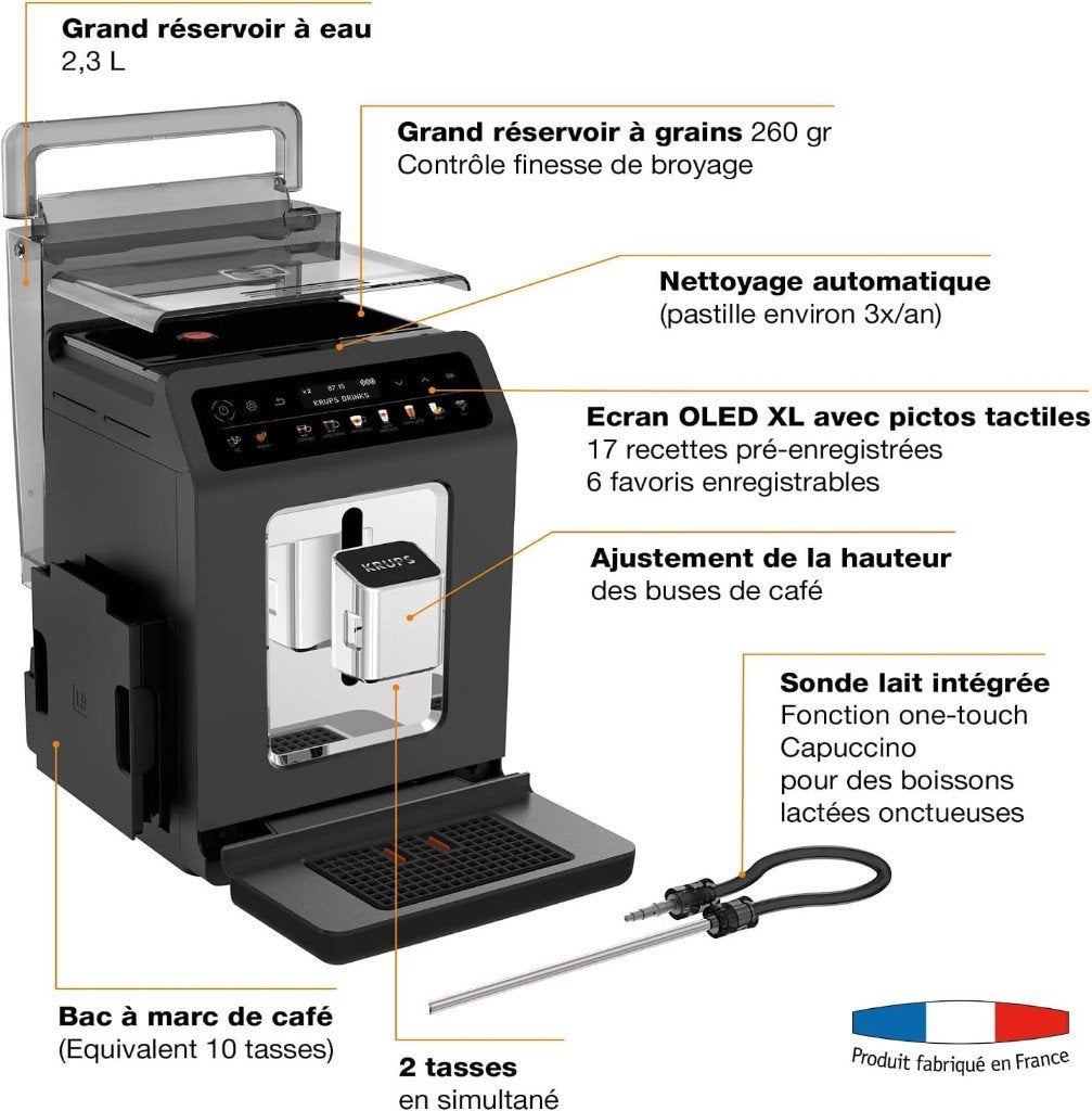 Krups Evidence, Machine à espresso, Café en grains, Comme neuf, Enlèvement