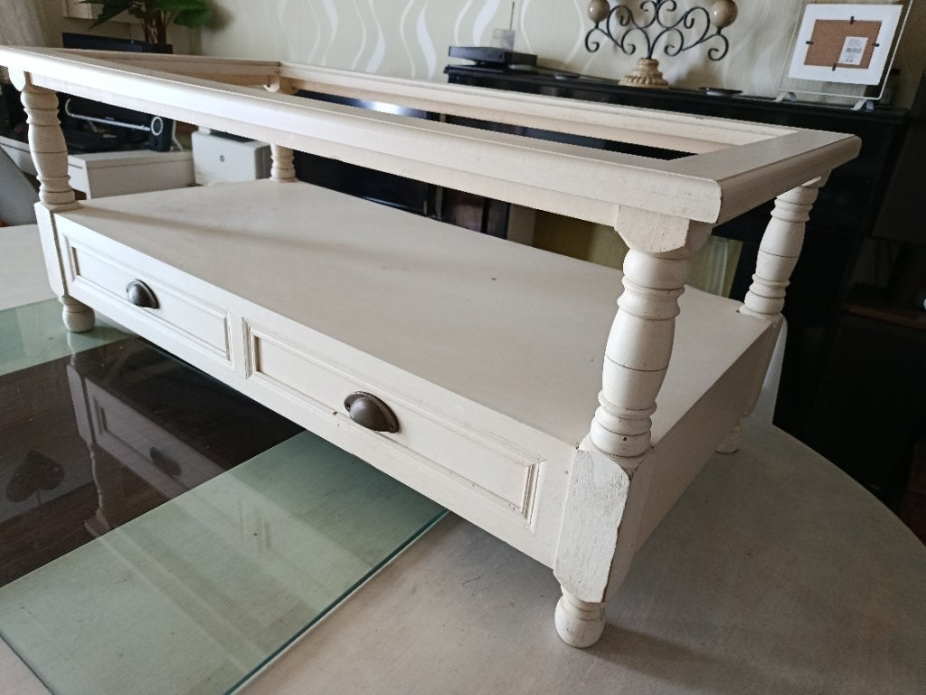 Table de salon de "La maison du monde", Huis en Inrichting, Tafels | Salontafels, Ophalen, Gebruikt, Glas, Cérusé