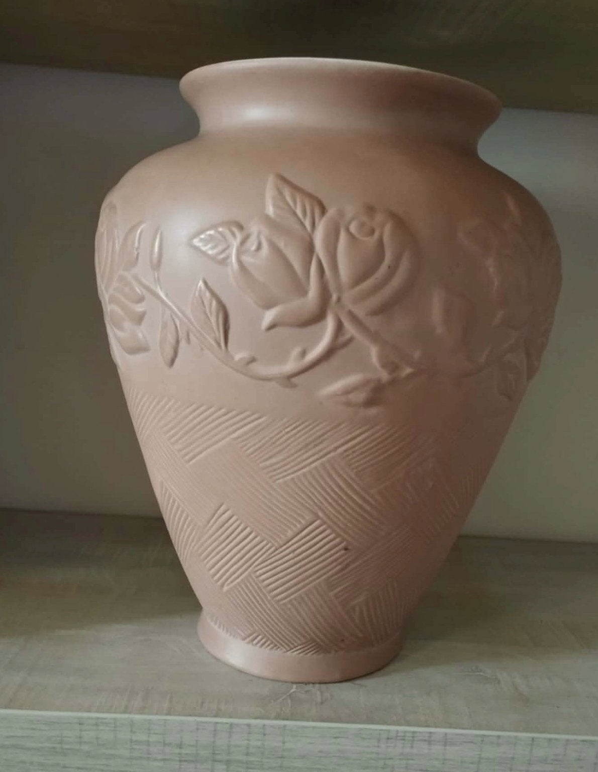 Vase décoratif en terre cuite – Marque Inpulsion – 31 cm, Enlèvement, Comme neuf, Rose