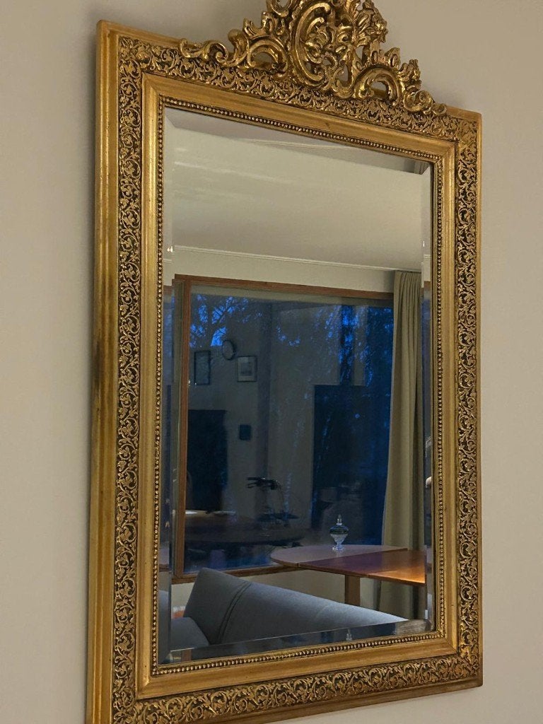 gouden kuifspiegel Louis Philippe stijl, Ophalen