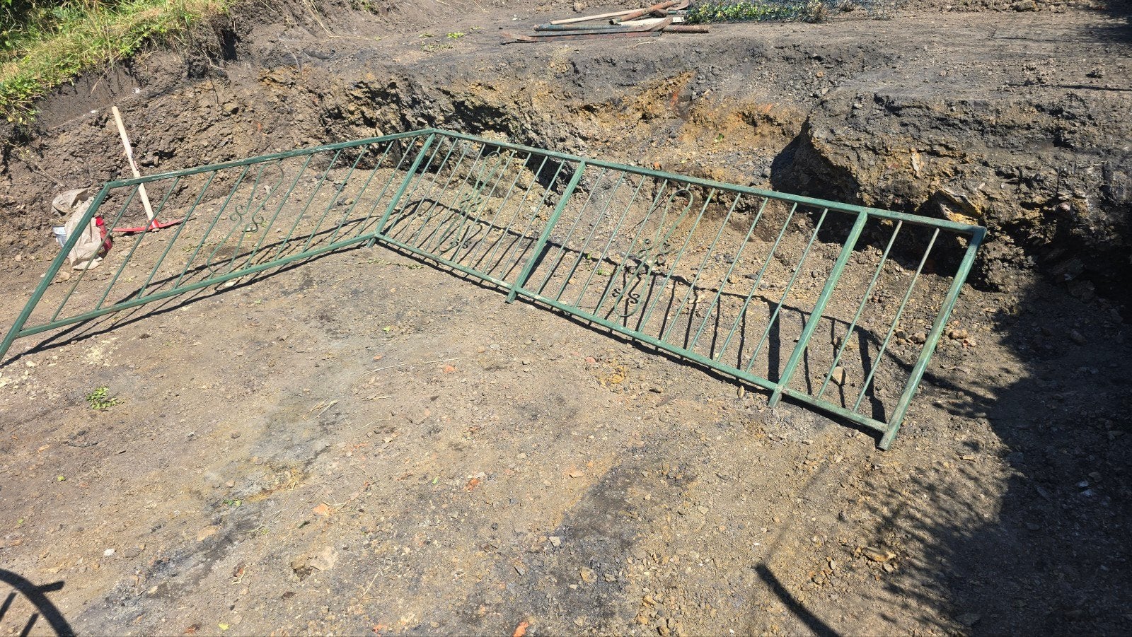IJzeren poort voor trappen 180 cm en terras 385 cm, Tuin en Terras, Ophalen